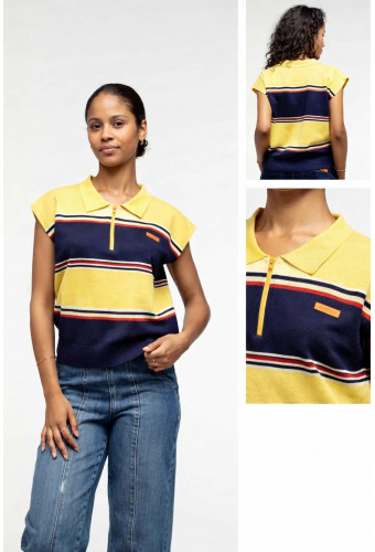 ZOE SWEATER YELLOW NAVY