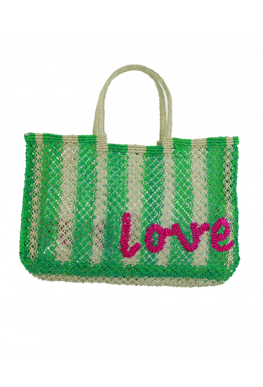 SAC LAVINIA GREEN STRIPE "LOVE"
