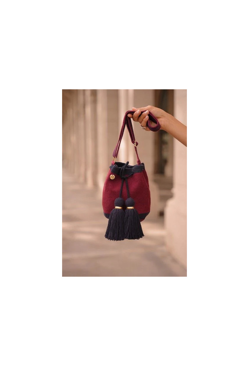 SAC MARINA  S Navy & Bordeaux