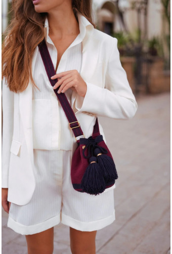 SAC MARINA  S Navy & Bordeaux