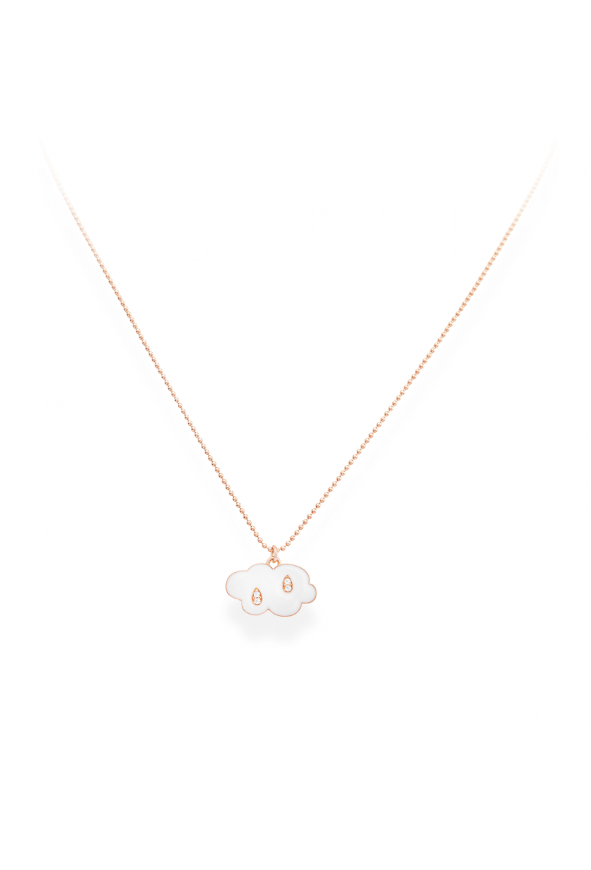 Collier Nuage Blanc émail