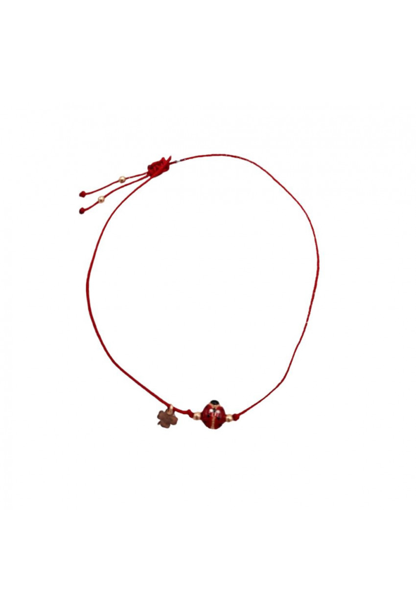 Bracelet Cordon Coccinelle émail