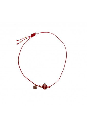 Bracelet Cordon Coccinelle émail