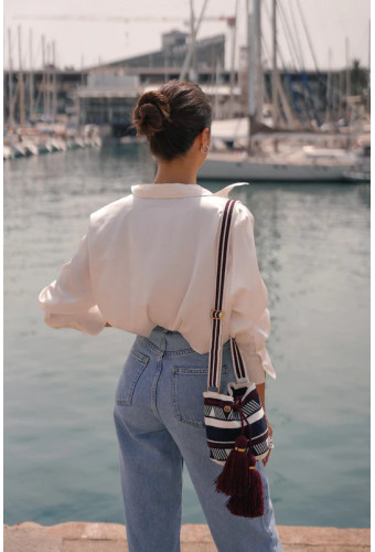 Marina S colorblock Burgundy reglable