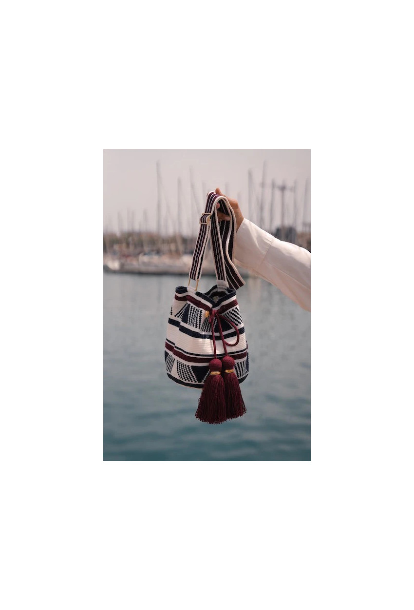 Marina S colorblock Burgundy reglable