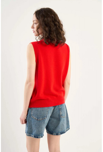 GILET CACHEMIRE ROUGE GABS