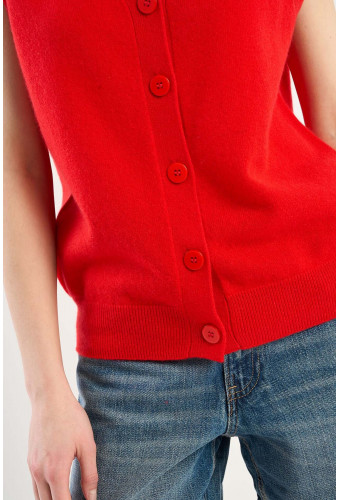GILET CACHEMIRE ROUGE GABS